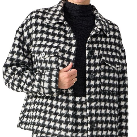 Sanctuary Jackets & Blazers - NWT Sanctuary Black/White Houndstooth Shacket Size XS